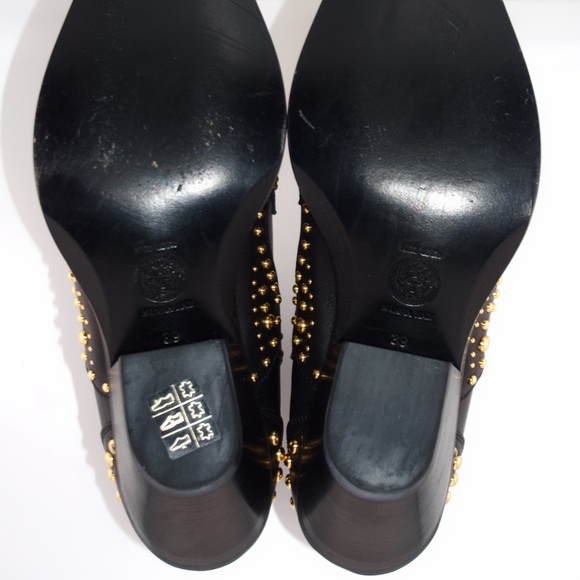Versace Women’s Studded Leather Cowboy Ankle Boots - Picture 13 of 13
